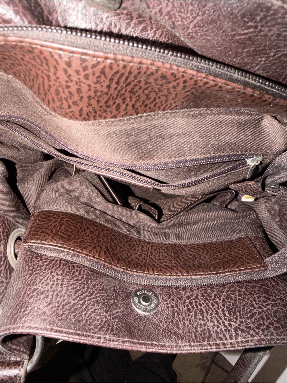 Zebra-Print Shoulder Bag with Dark Brown Trim - Picture 4 of 5